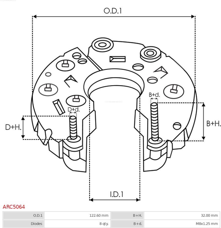 AS-PL ARC5064 - Rectifier, alternator autospares.lv