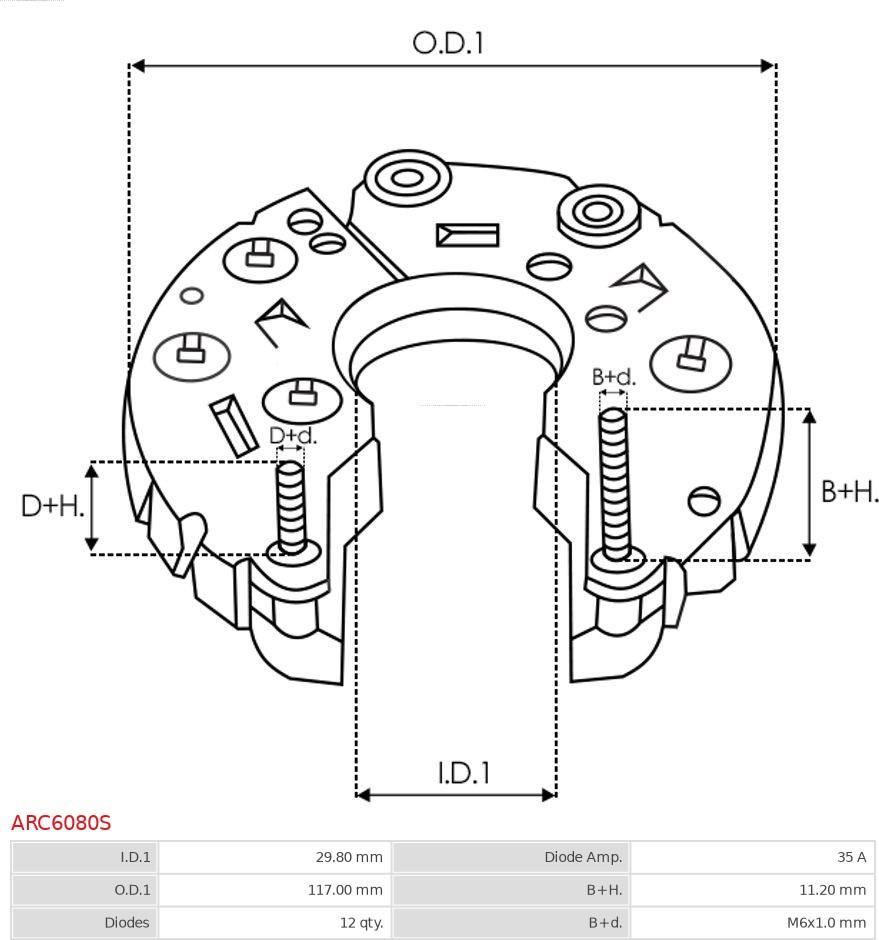 AS-PL ARC6080S - Rectifier, alternator autospares.lv