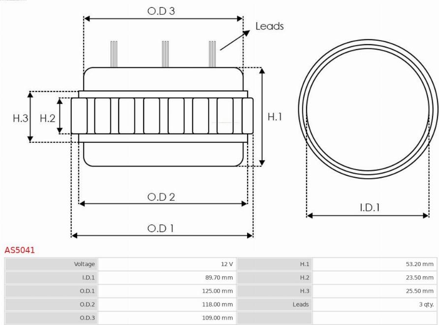 AS-PL AS5041 - Stator, alternator autospares.lv