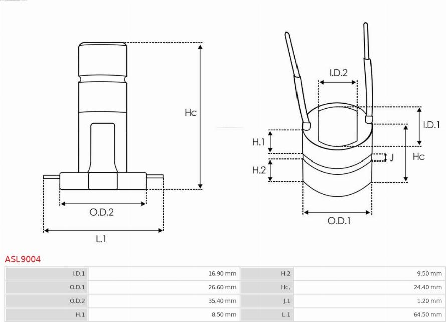 AS-PL ASL9004 - Slip Ring, alternator autospares.lv