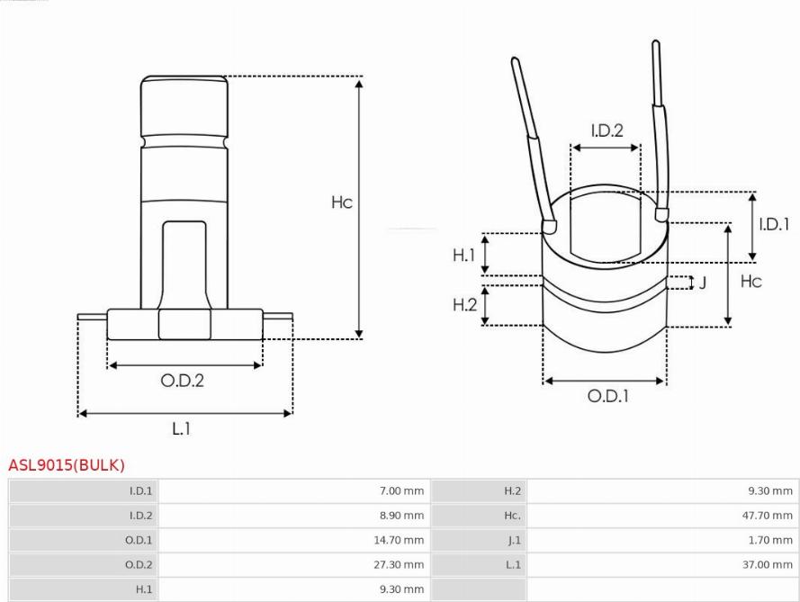 AS-PL ASL9015(BULK) - Slip Ring, alternator autospares.lv