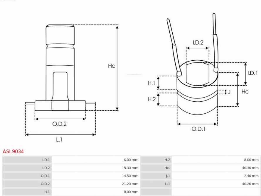 AS-PL ASL9034 - Slip Ring, alternator autospares.lv