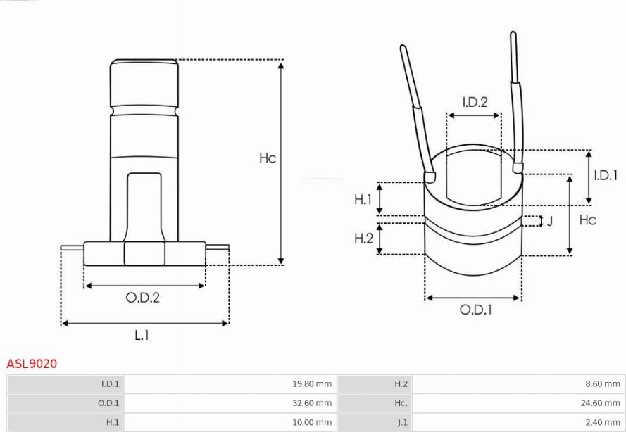 AS-PL ASL9020 - Slip Ring, alternator autospares.lv