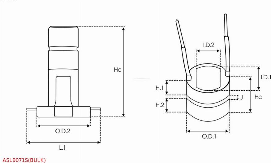 AS-PL ASL9071S(BULK) - Slip Ring, alternator autospares.lv