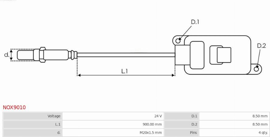 AS-PL NOX9010 - NOx Sensor, NOx Catalyst autospares.lv