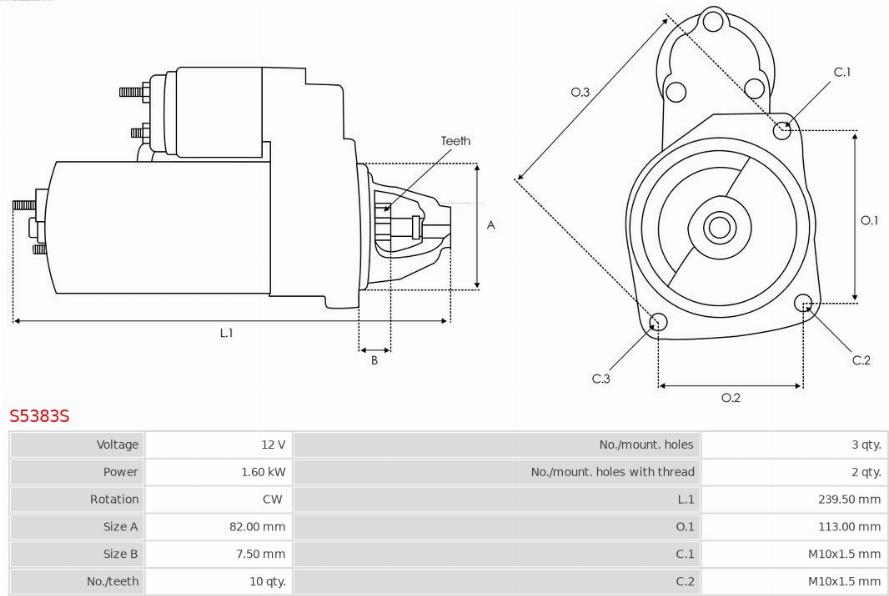 AS-PL S5383S - Starter autospares.lv