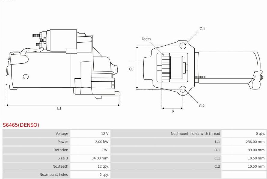 AS-PL S6465(DENSO) - Starter autospares.lv