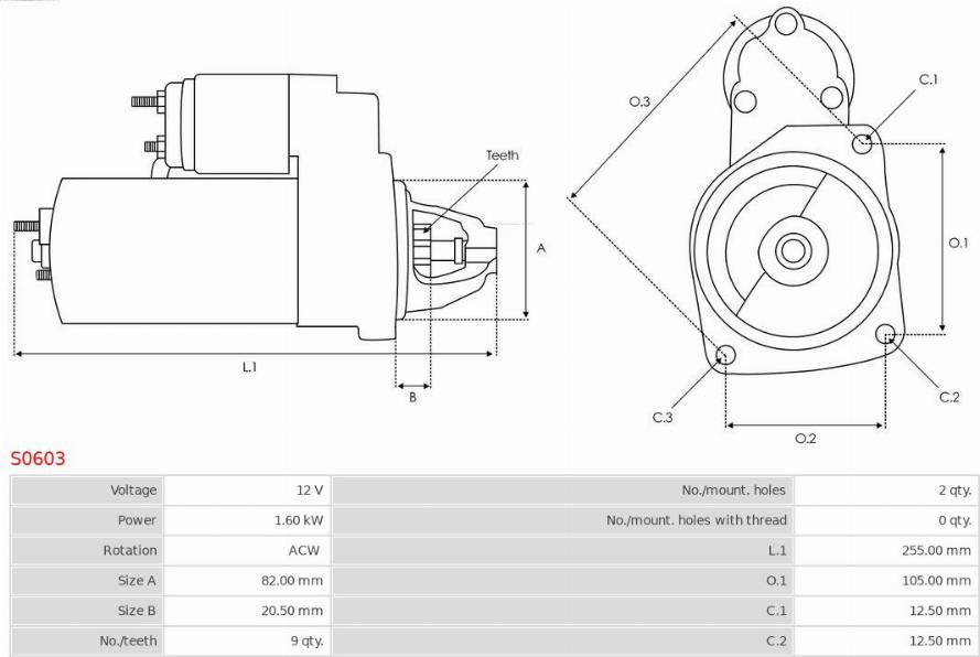 AS-PL S0603 - Starter autospares.lv