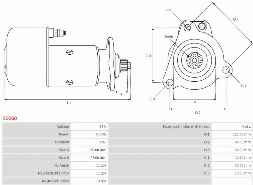 AS-PL S0060 - Starter autospares.lv