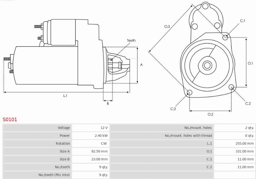 AS-PL S0101 - Starter autospares.lv