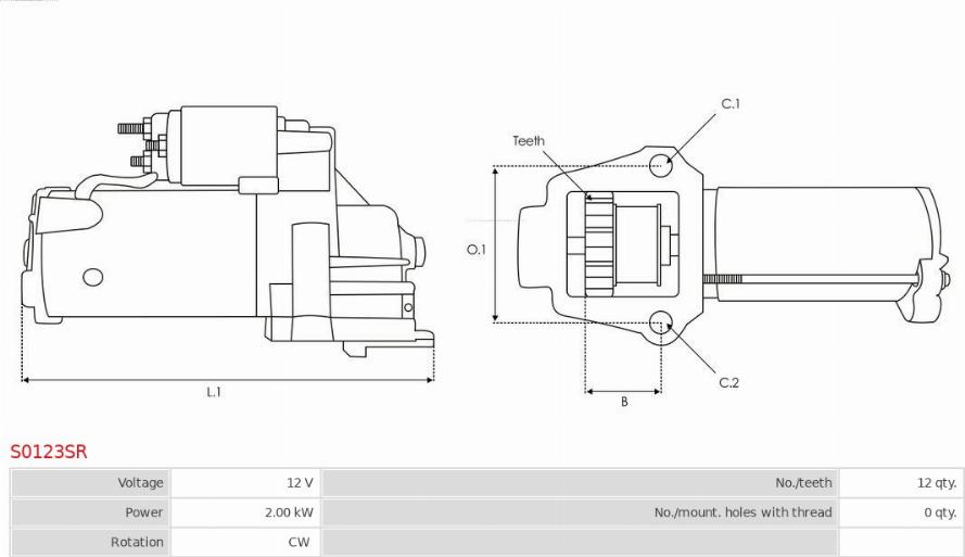 AS-PL S0123SR - Starter autospares.lv