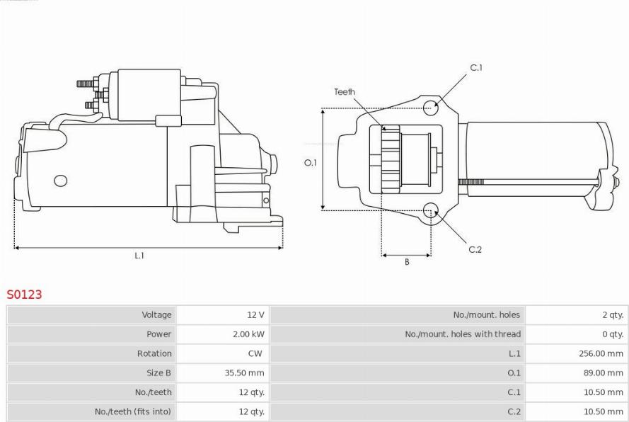 AS-PL S0123 - Starter autospares.lv