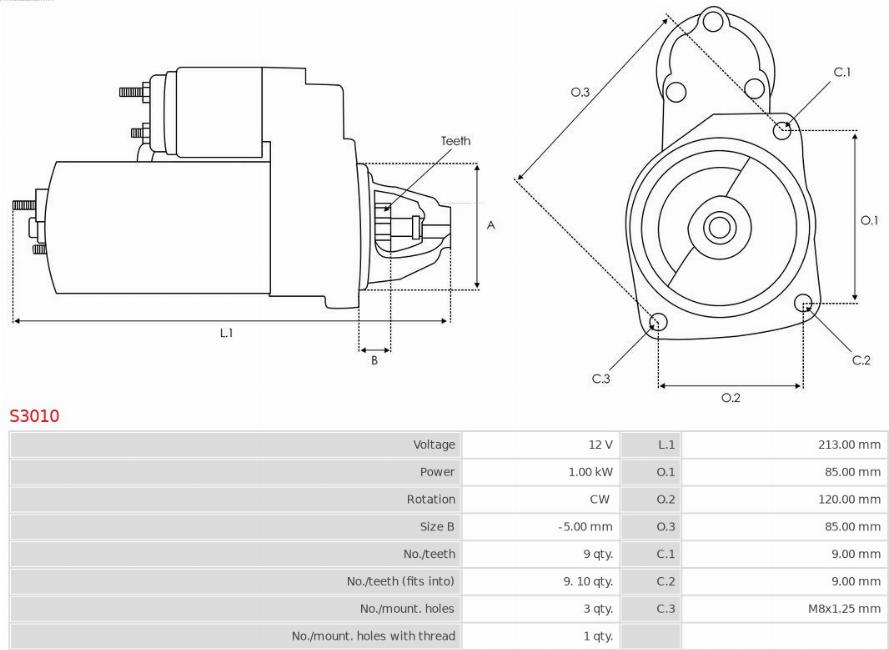 AS-PL S3010 - Starter autospares.lv