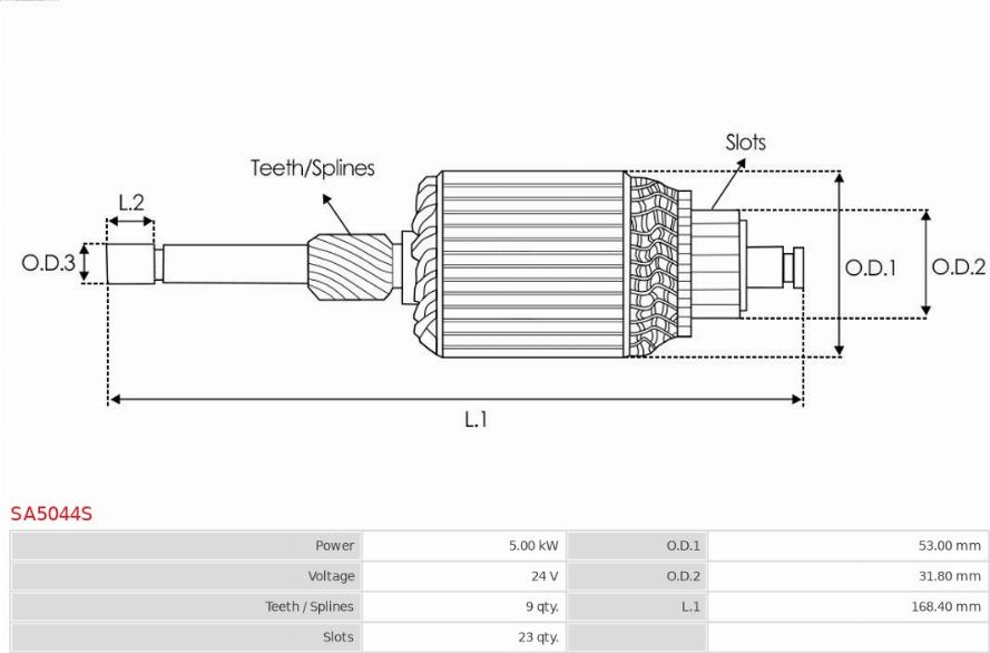 AS-PL SA5044S - Armature, starter autospares.lv