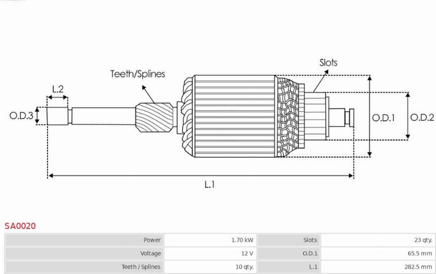 AS-PL SA0020 - Armature, starter autospares.lv