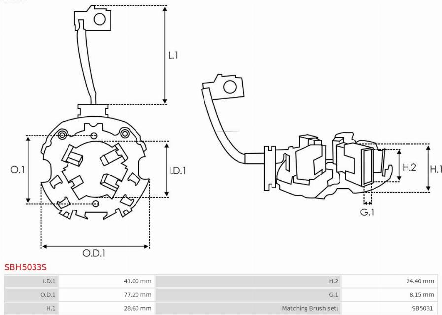 AS-PL SBH5033S - Holder, carbon brushes autospares.lv