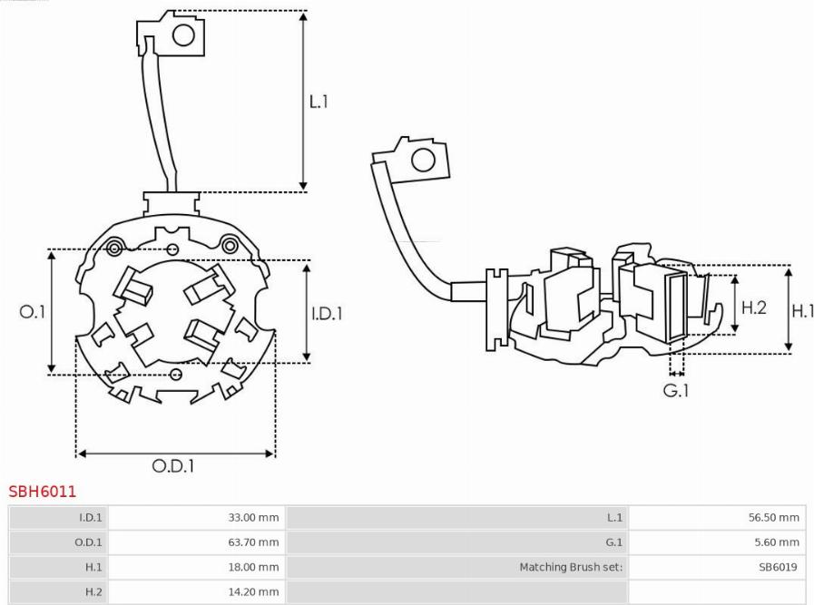 AS-PL SBH6011 - Holder, carbon brushes autospares.lv