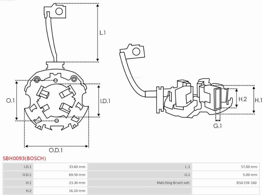 AS-PL SBH0093(BOSCH) - Holder, carbon brushes autospares.lv