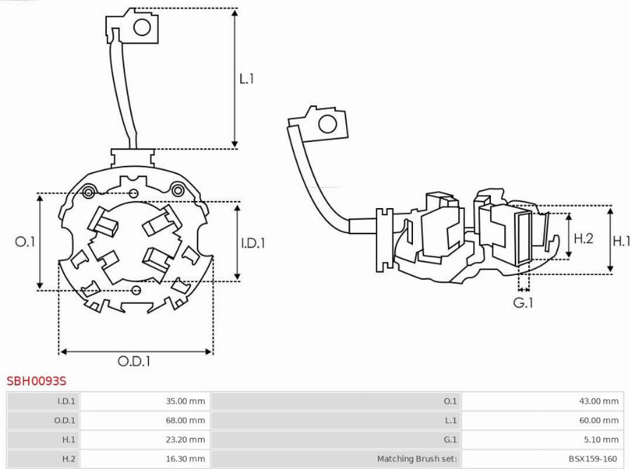 AS-PL SBH0093S - Holder, carbon brushes autospares.lv