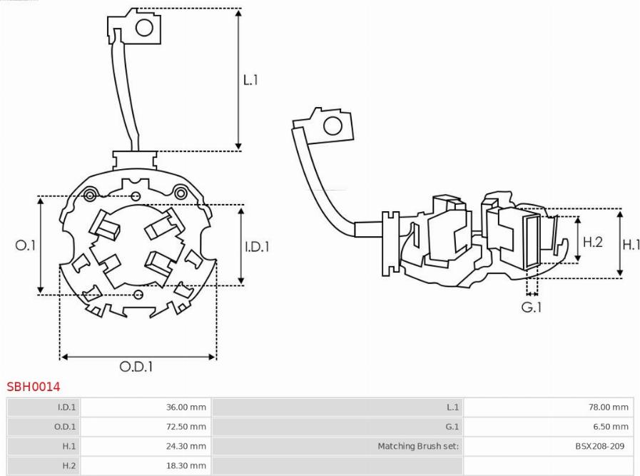 AS-PL SBH0014 - Holder, carbon brushes autospares.lv