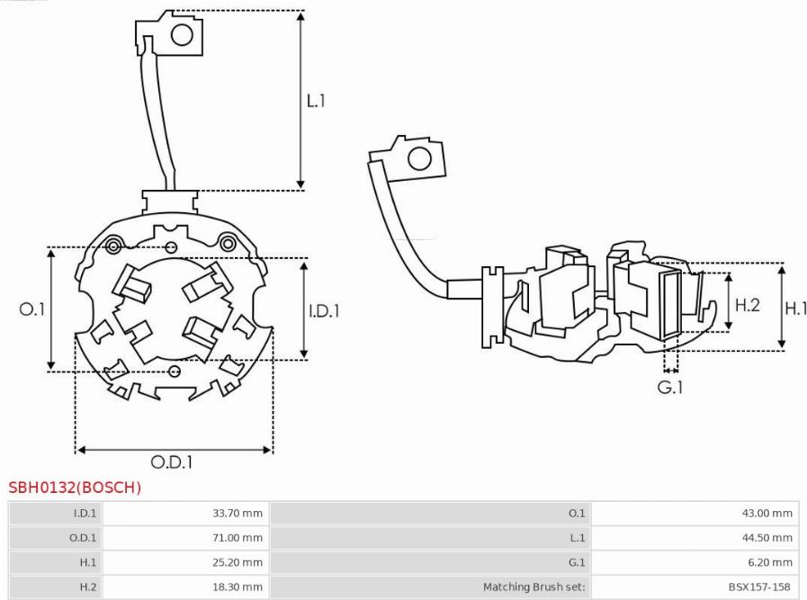 AS-PL SBH0132(BOSCH) - Holder, carbon brushes autospares.lv