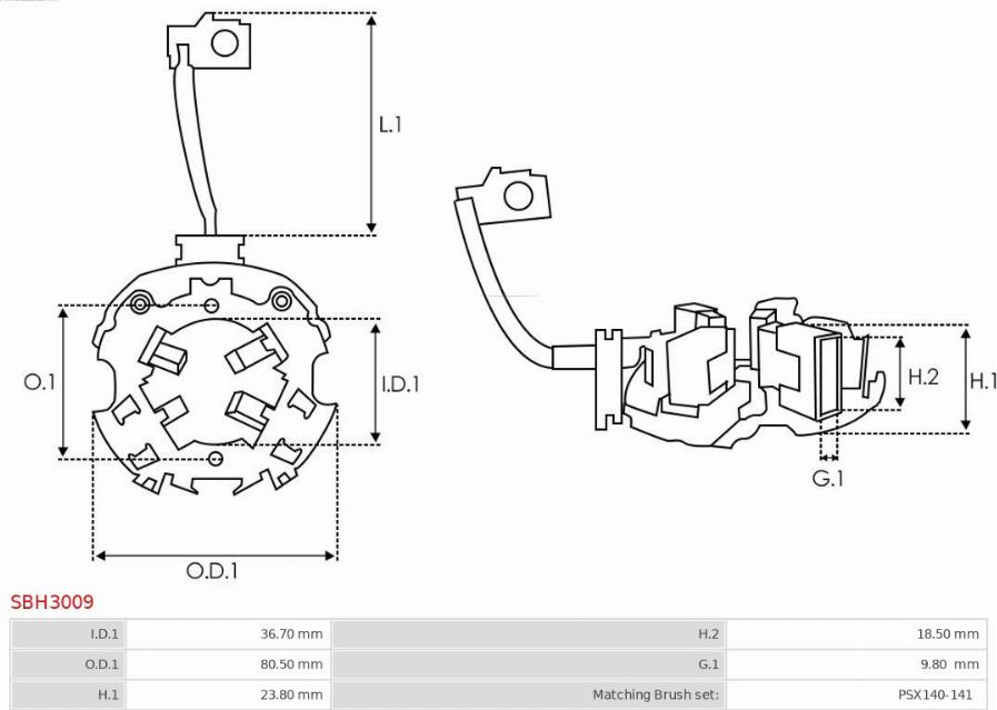 AS-PL SBH3009 - Holder, carbon brushes autospares.lv