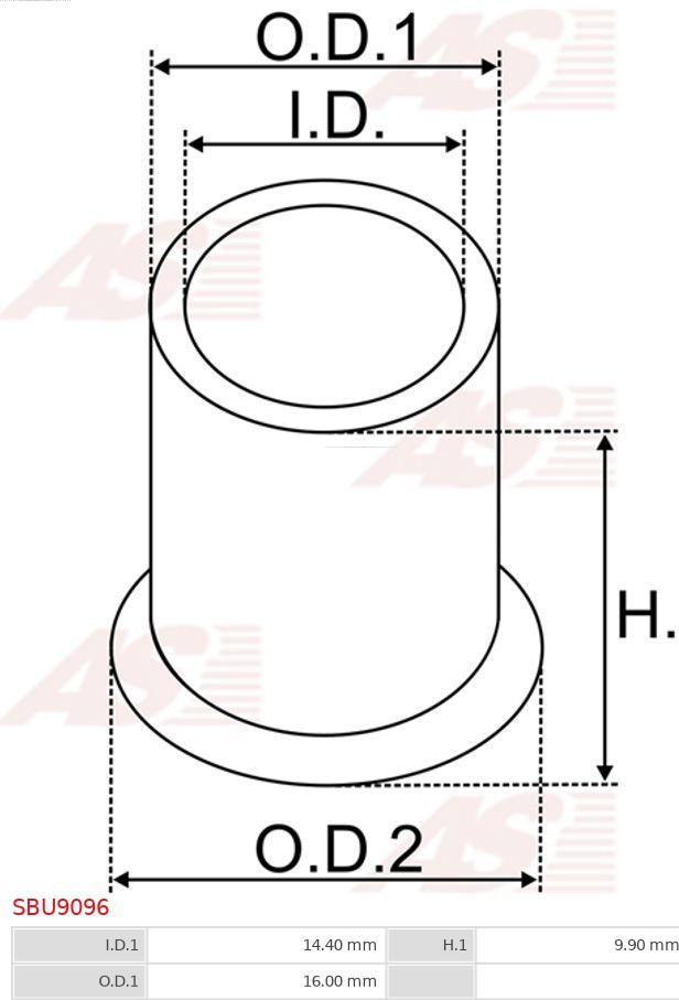 AS-PL SBU9096 - Bush, starter shaft autospares.lv