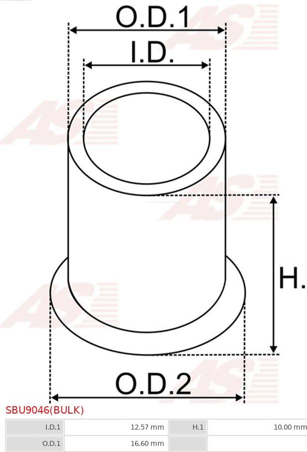 AS-PL SBU9046(BULK) - Bush, starter shaft autospares.lv