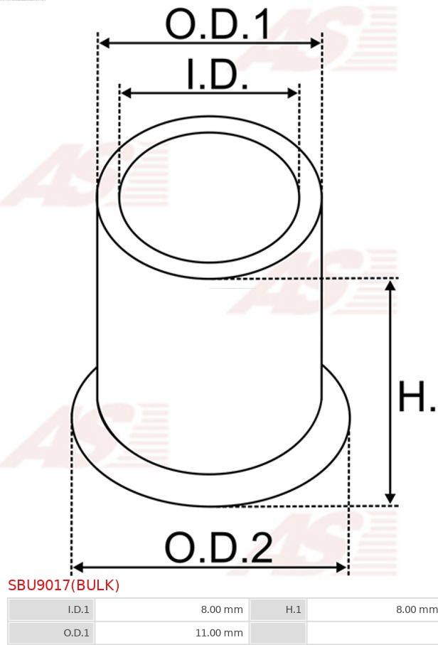 AS-PL SBU9017(BULK) - Bush, starter shaft autospares.lv