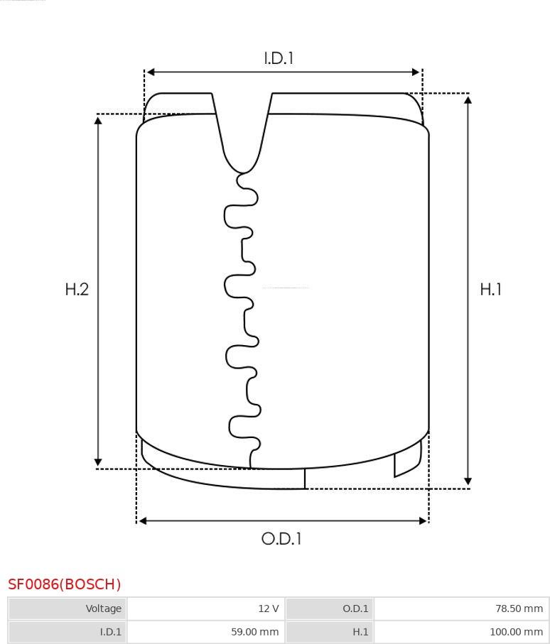 AS-PL SF0086(BOSCH) - Field Winding, starter autospares.lv