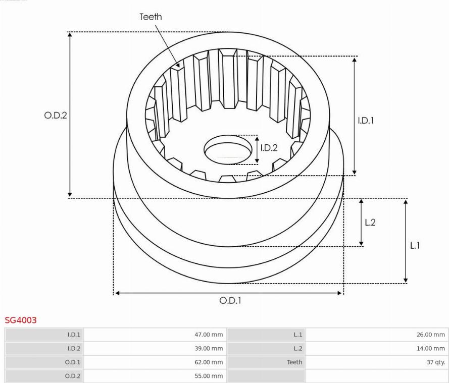 AS-PL SG4003 - Repair Kit, starter autospares.lv