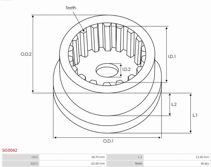 AS-PL SG0042 - Repair Kit, starter autospares.lv