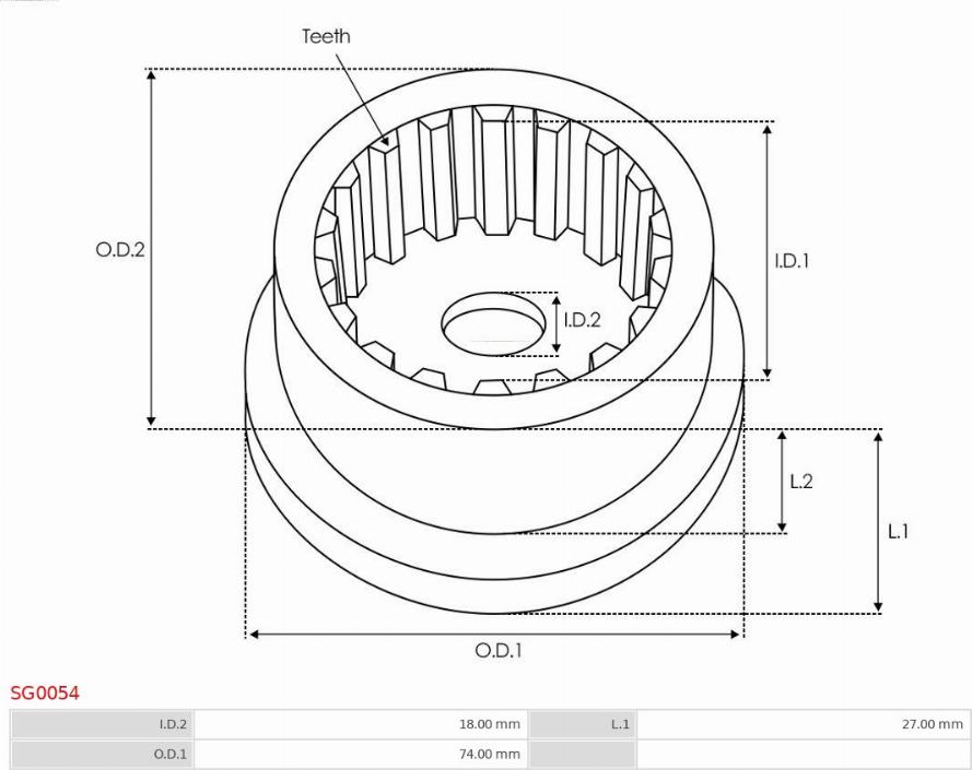 AS-PL SG0054 - Repair Kit, starter autospares.lv