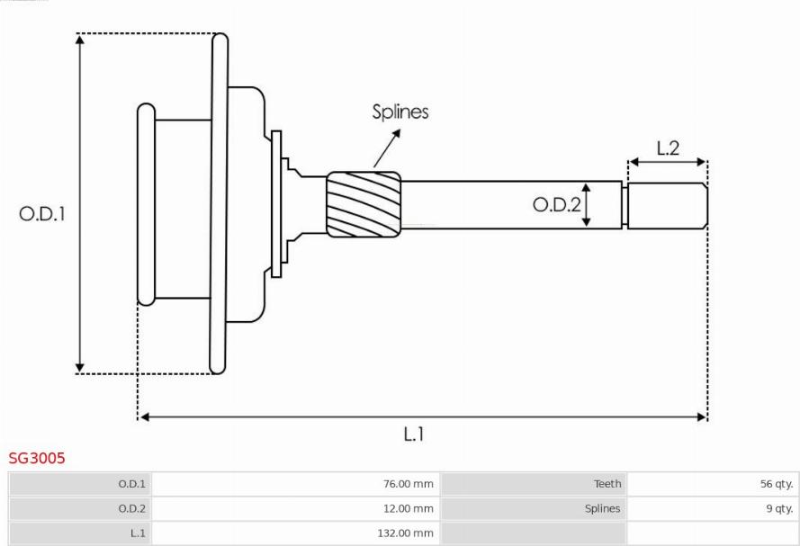 AS-PL SG3005 - Repair Set, planetary gear starter autospares.lv