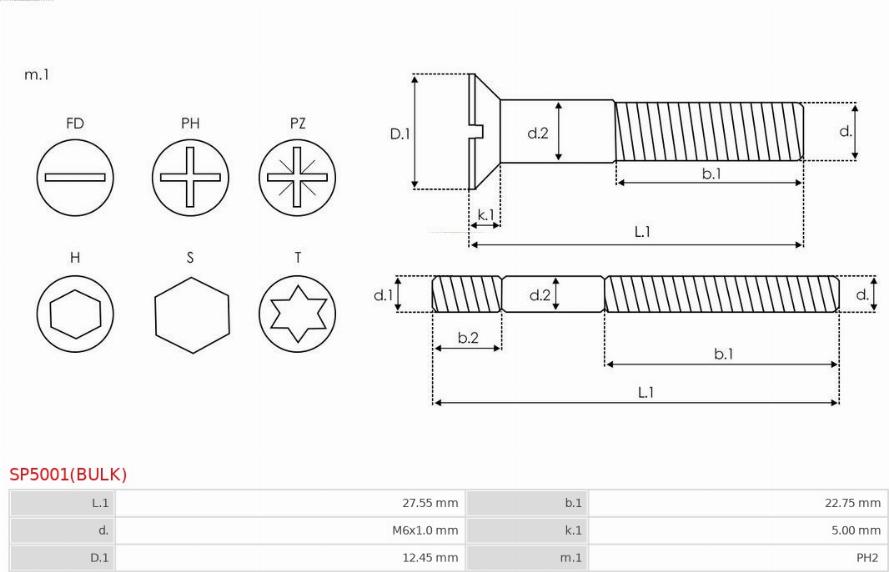 AS-PL SP5001(BULK) - Repair Kit, alternator autospares.lv