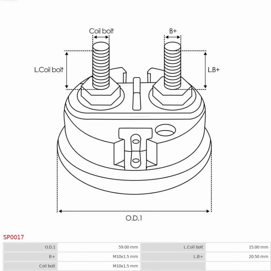 AS-PL SP0017 - Repair Kit, starter autospares.lv