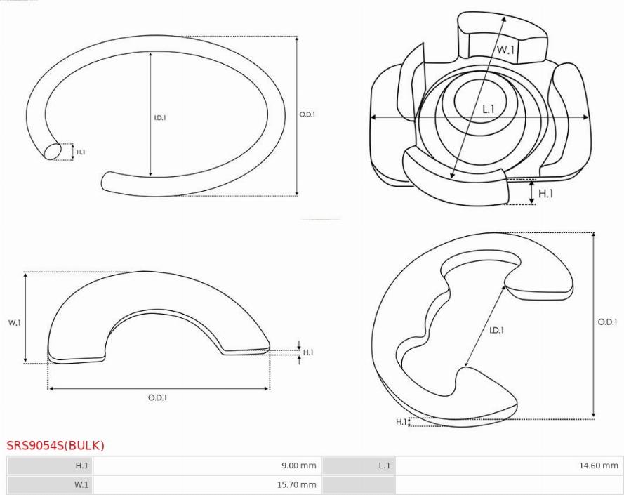 AS-PL SRS9054S(BULK) - Repair Kit, starter autospares.lv