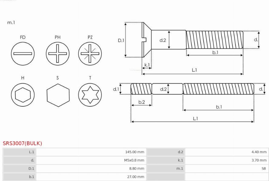 AS-PL SRS3007(BULK) - Repair Kit, alternator autospares.lv