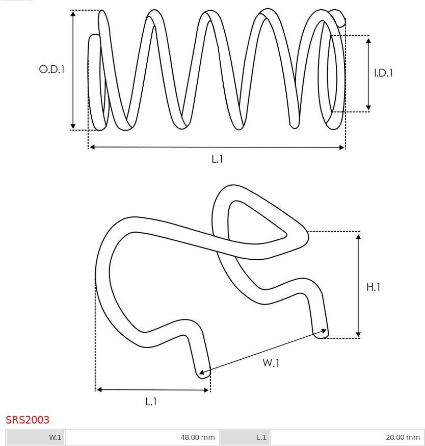 AS-PL SRS2003 - Repair Kit, starter autospares.lv