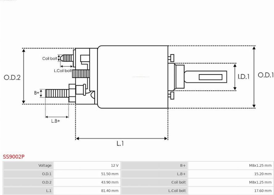 AS-PL SS9002P - Solenoid Switch, starter autospares.lv