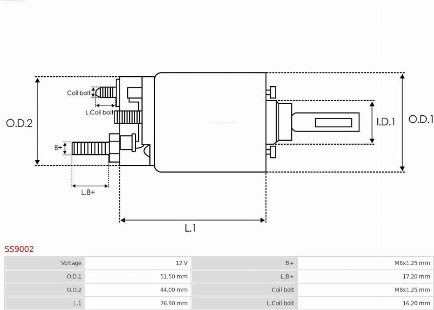 AS-PL SS9002 - Solenoid Switch, starter autospares.lv