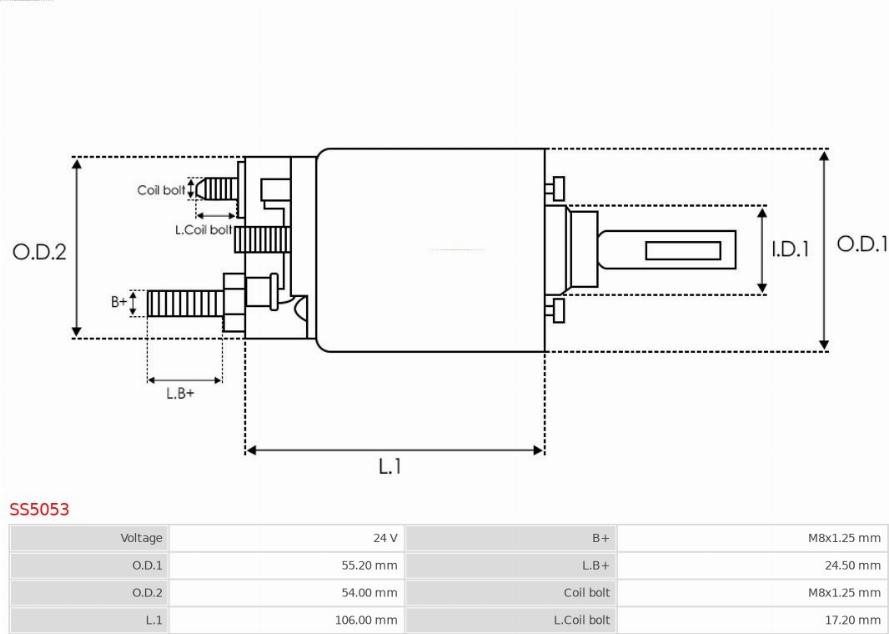 AS-PL SS5053 - Solenoid Switch, starter autospares.lv