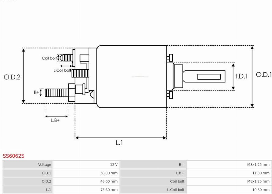 AS-PL SS6062S - Solenoid Switch, starter autospares.lv