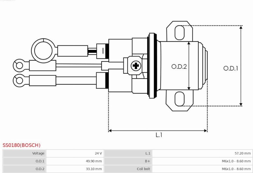 AS-PL SS0180(BOSCH) - Solenoid Switch, starter autospares.lv