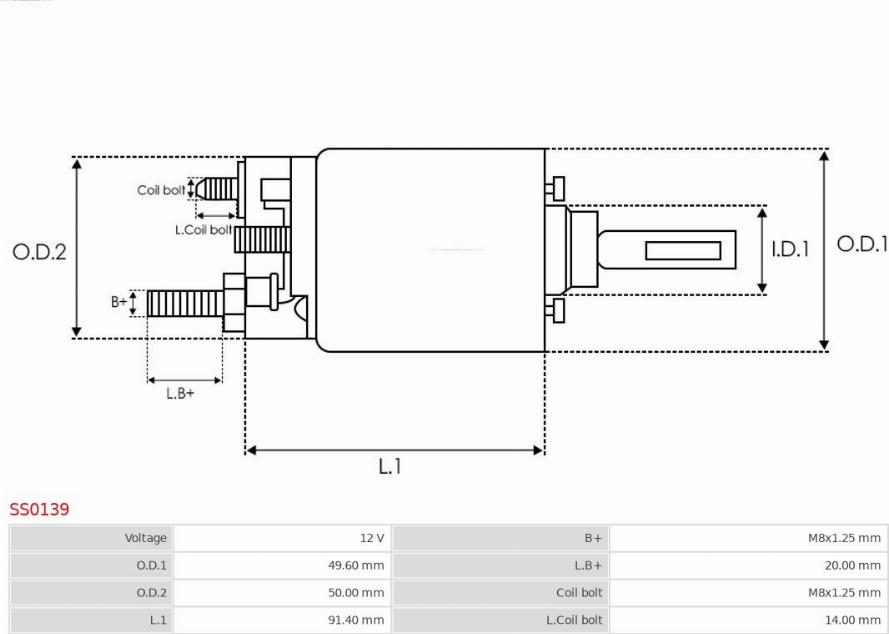 AS-PL SS0139 - Solenoid Switch, starter autospares.lv