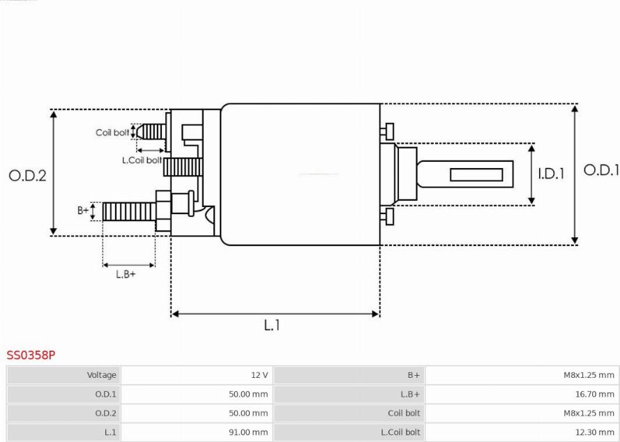 AS-PL SS0358P - Solenoid Switch, starter autospares.lv