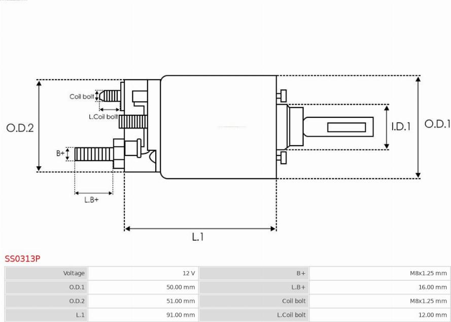 AS-PL SS0313P - Solenoid Switch, starter autospares.lv