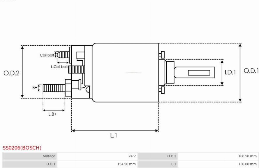 AS-PL SS0206(BOSCH) - Solenoid Switch, starter autospares.lv