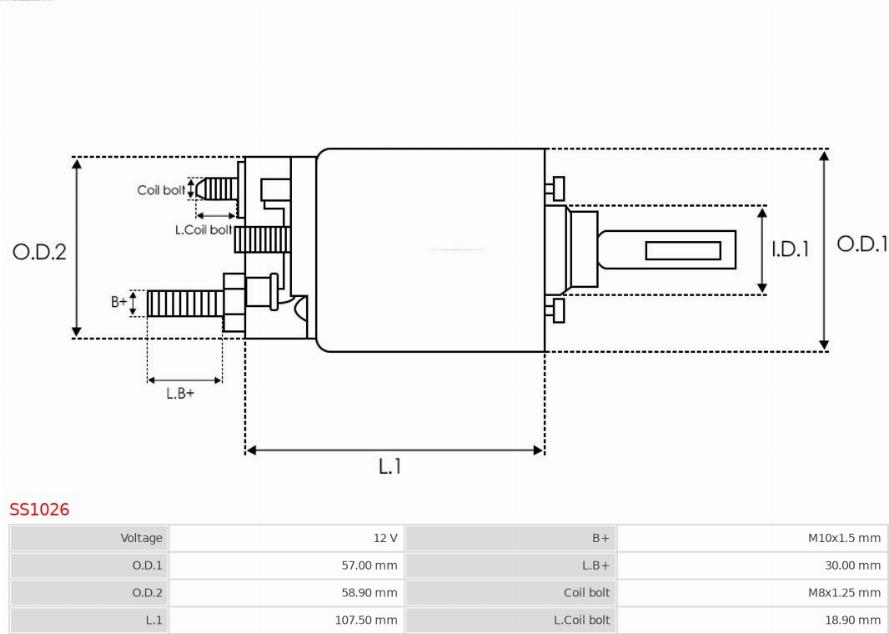 AS-PL SS1026 - Solenoid Switch, starter autospares.lv