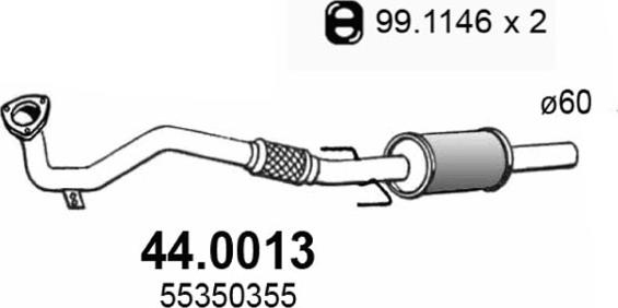 ASSO 44.0013 - Catalytic Converter autospares.lv